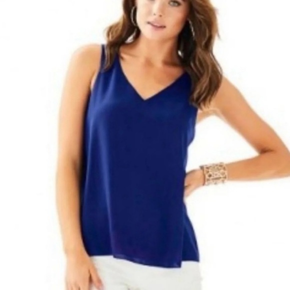 Lilly Pulitzer Florin Reversible Tank Joy Ride Deep Indigo Size XXS NEW - Picture 2 of 13